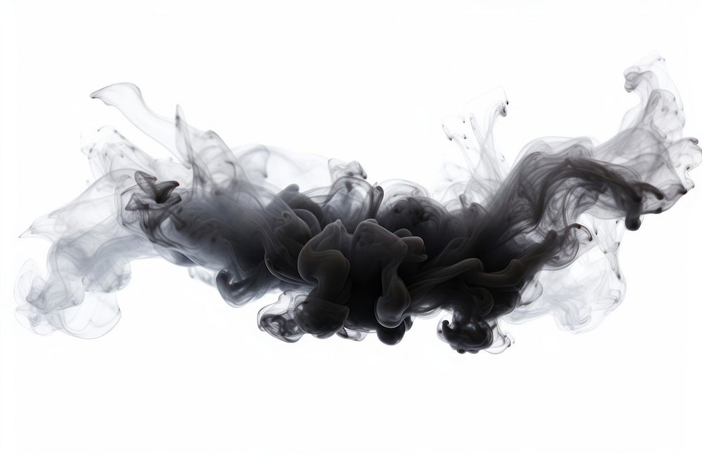 Ink black smoke ink white background splattered. AI generated Image by rawpixel.