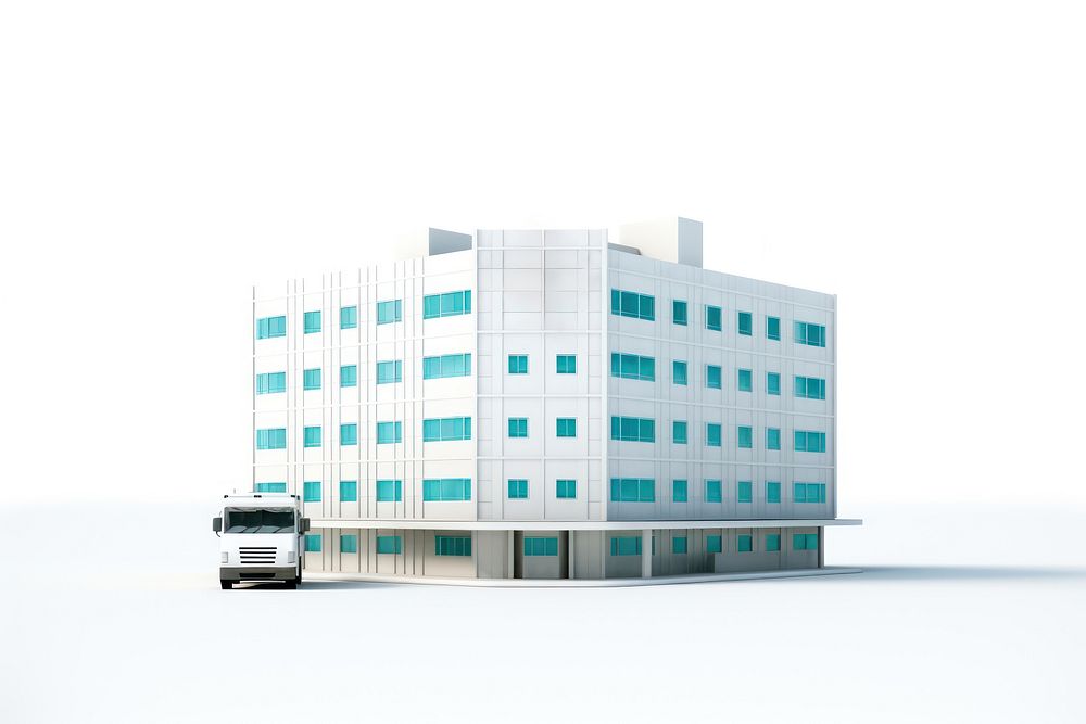 Hospital architecture building vehicle. AI generated Image by rawpixel.