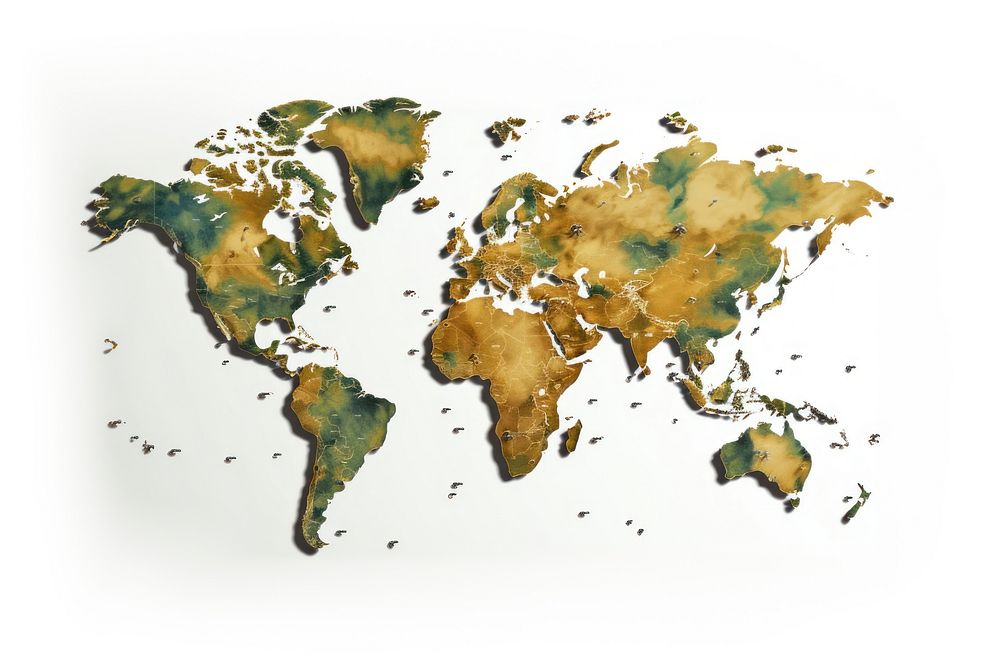 Map world white background topography. AI generated Image by rawpixel.