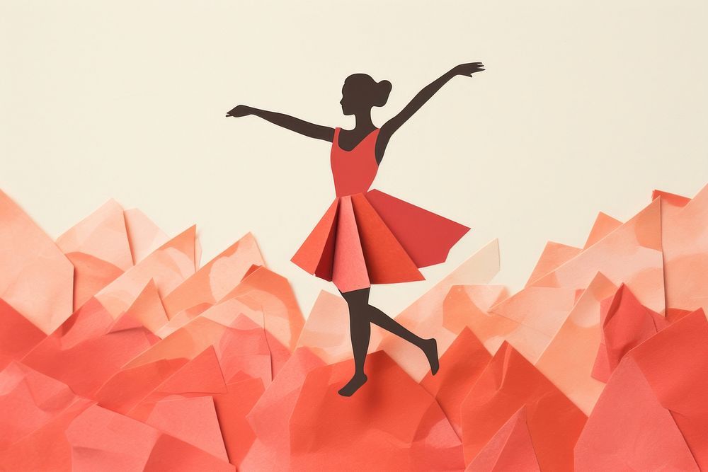 Dancer dancing paper art. AI generated Image by rawpixel.