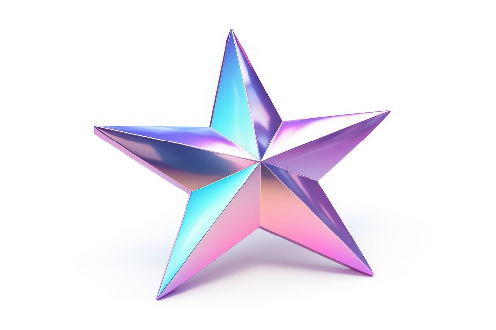 PNG Solid star shape iridescent symbol white background transportation. AI generated Image by rawpixel.