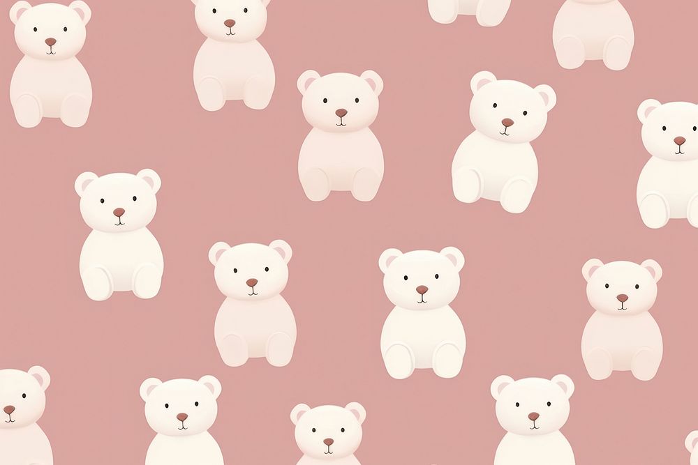 Teddy bear backgrounds pattern mammal. AI generated Image by rawpixel.