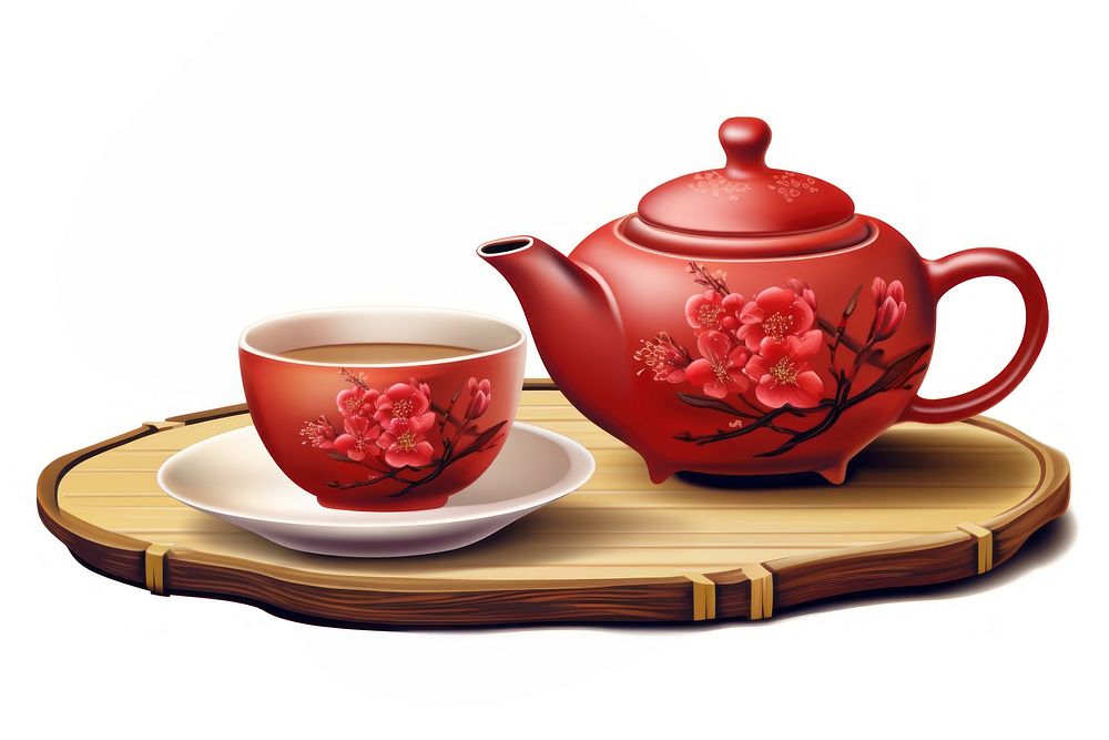 Traditional Chinese tea set teapot cup mug. AI generated Image by rawpixel.