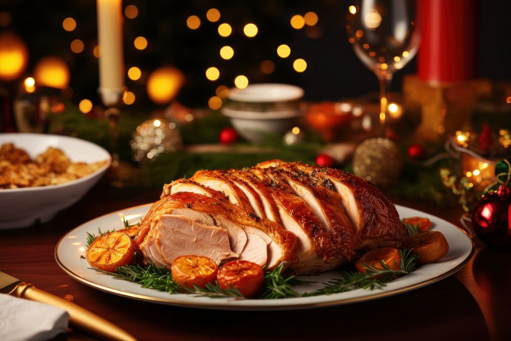 Christmas meal decoration christmas dinner. AI generated Image by rawpixel.