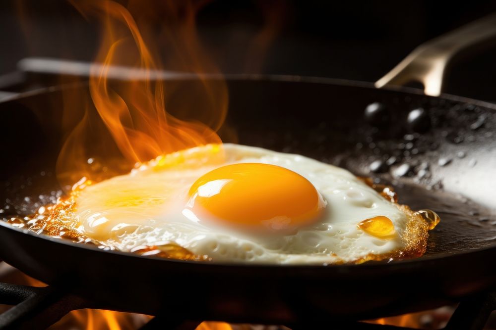 Frying egg stove food pan. AI generated Image by rawpixel.