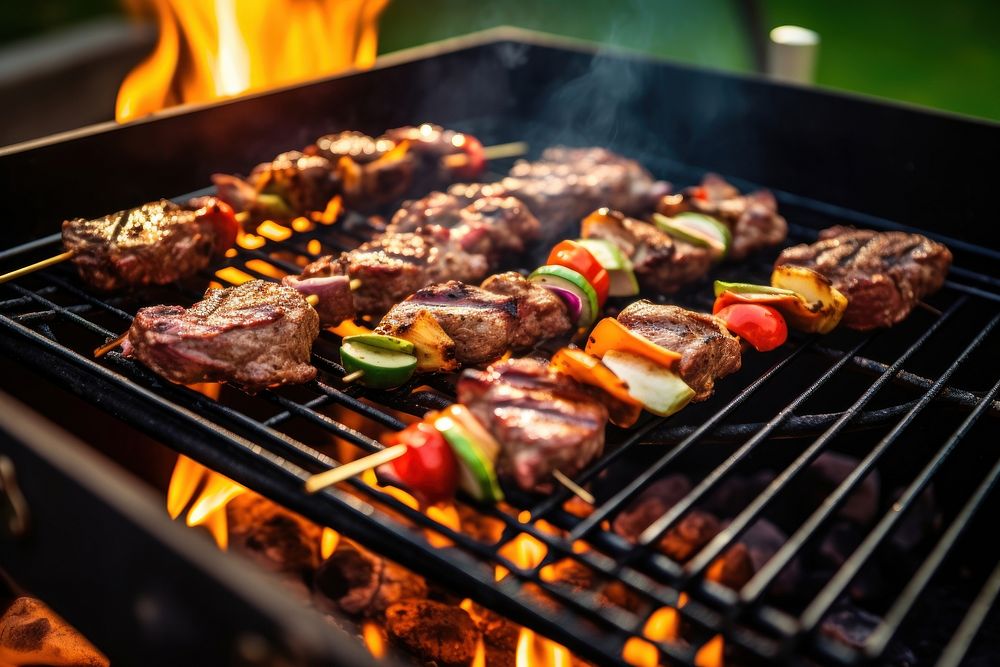 Barbecue grilling meat cooking. AI generated Image by rawpixel.