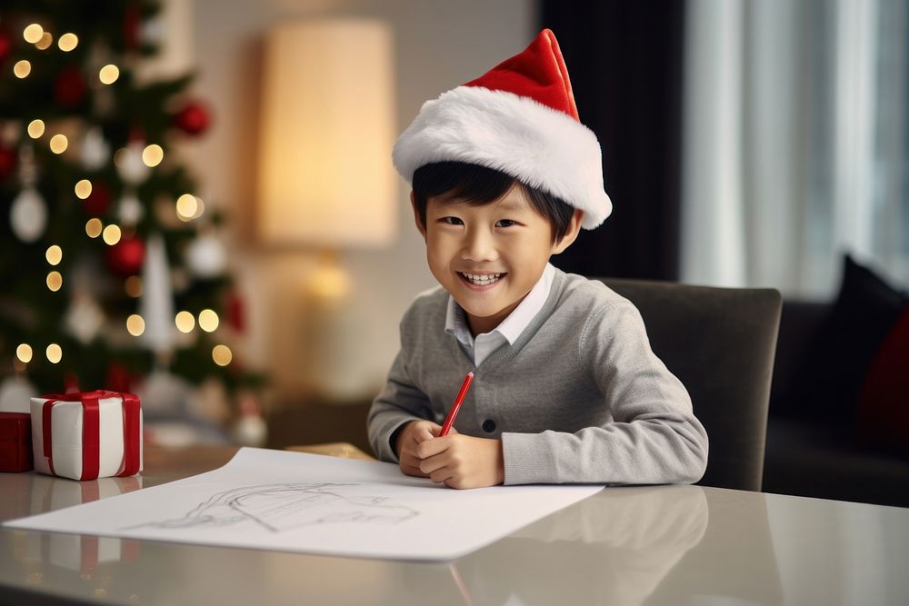 Japanese kid christmas decoration child. AI generated Image by rawpixel.