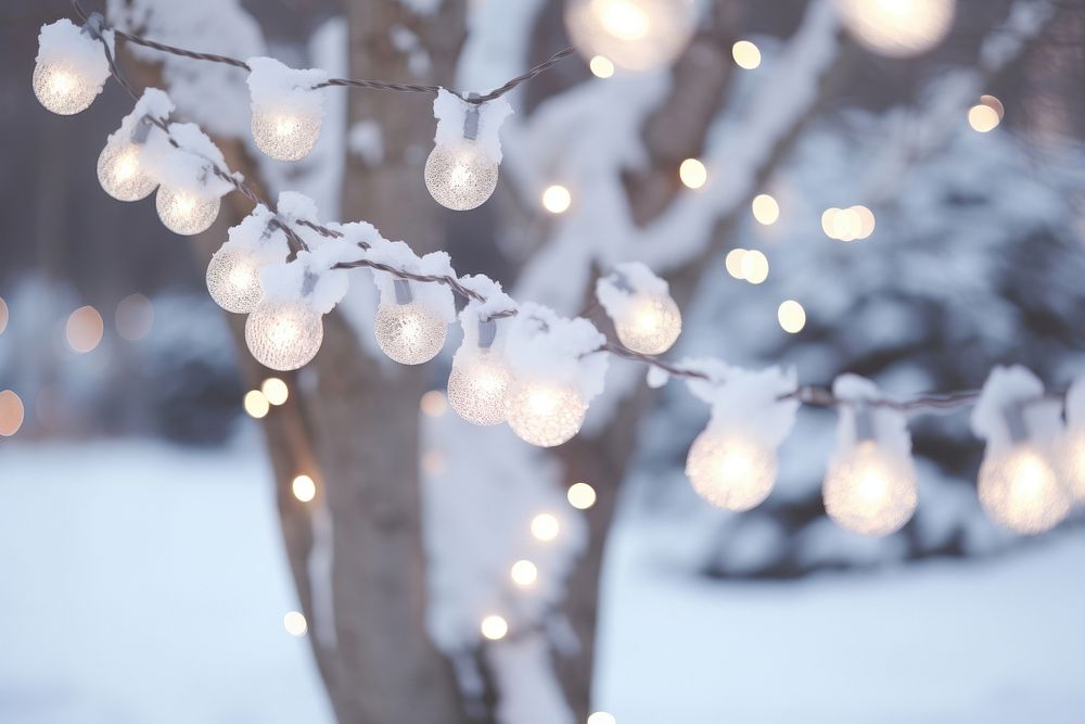 Light snow christmas lighting. AI generated Image by rawpixel.