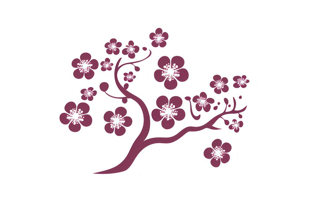 Plum Blossom blossom pattern flower. AI generated Image by rawpixel.