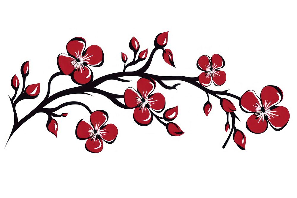 Plum Blossom pattern blossom flower. AI generated Image by rawpixel.