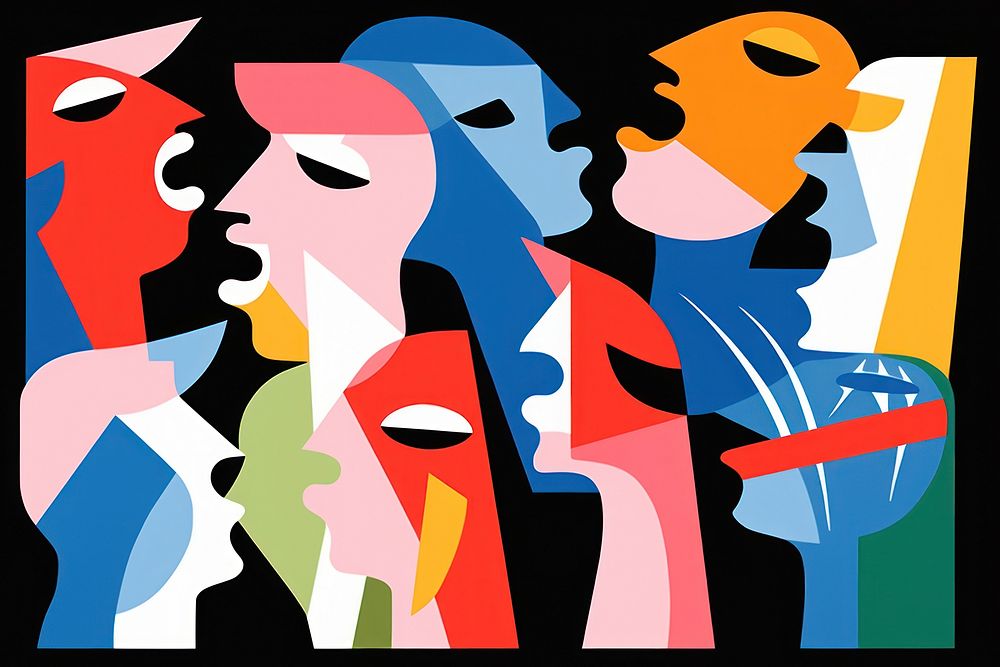 Diverse group painting art representation. Free Photo Illustration