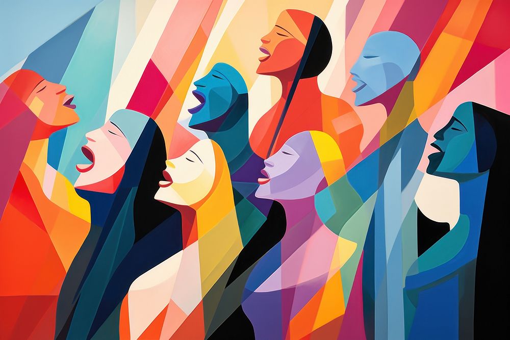 Diverse group singing painting adult art. AI generated Image by rawpixel.