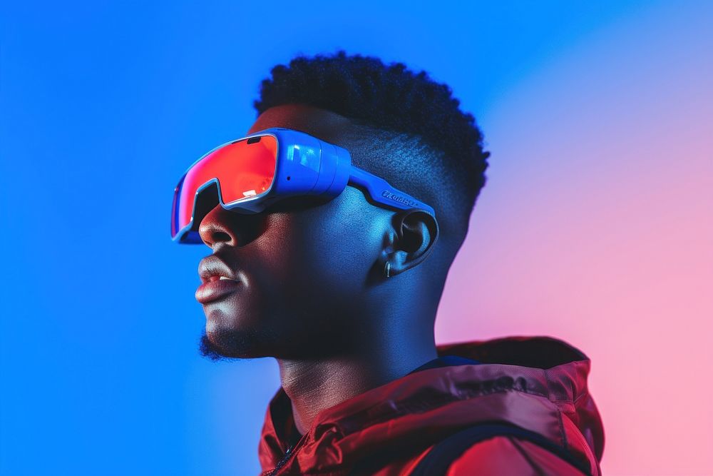 Technology photography sunglasses portrait. AI generated Image by rawpixel.