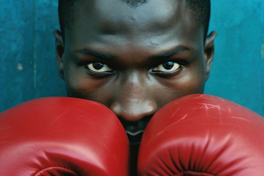 Boxing training red determination competition. AI generated Image by rawpixel.