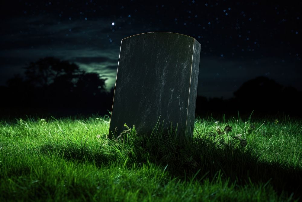 Blank Gravestone night gravestone tombstone. 