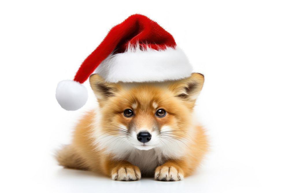 Animal wearing christmas hat mammal pet dog. AI generated Image by rawpixel.