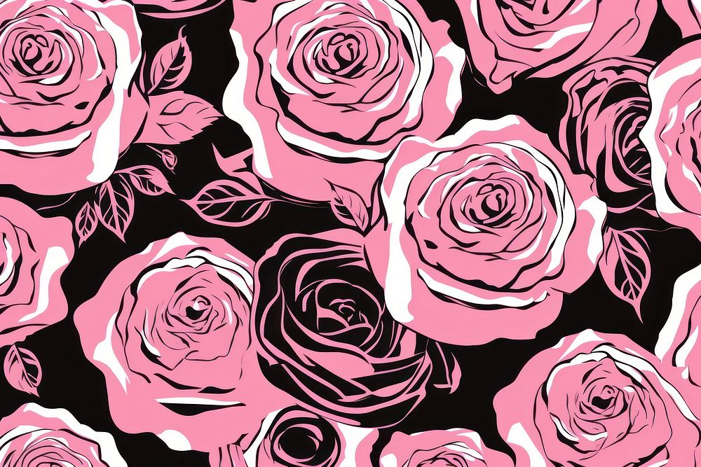 Black rose pattern backgrounds flower. AI generated Image by rawpixel.