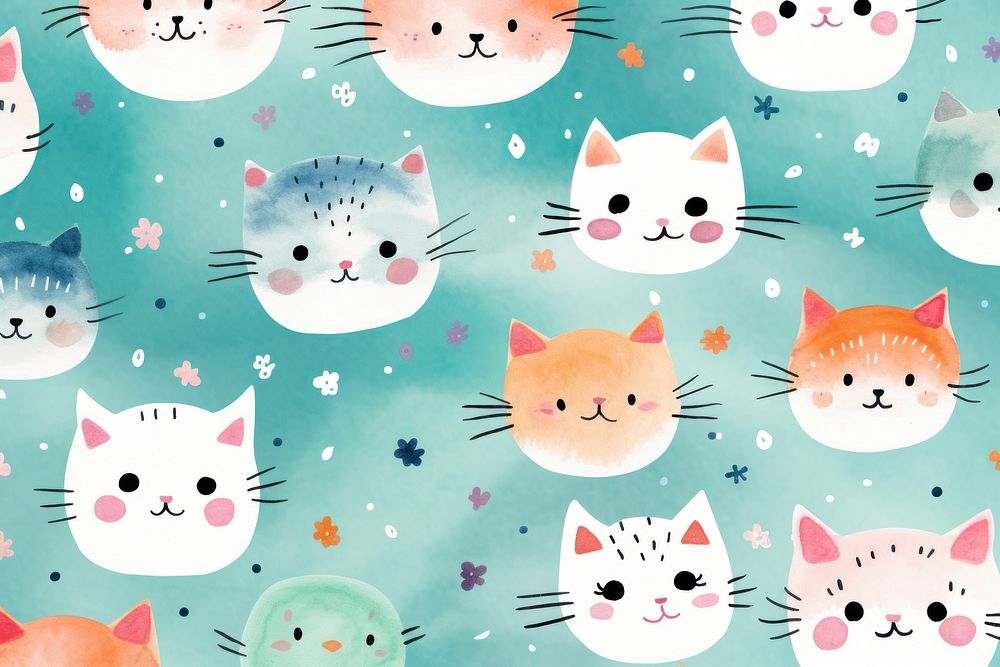 Cat pattern backgrounds mammal. AI generated Image by rawpixel.