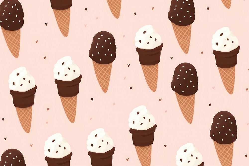 Chocolate ice cream backgrounds dessert pattern. AI generated Image by rawpixel.