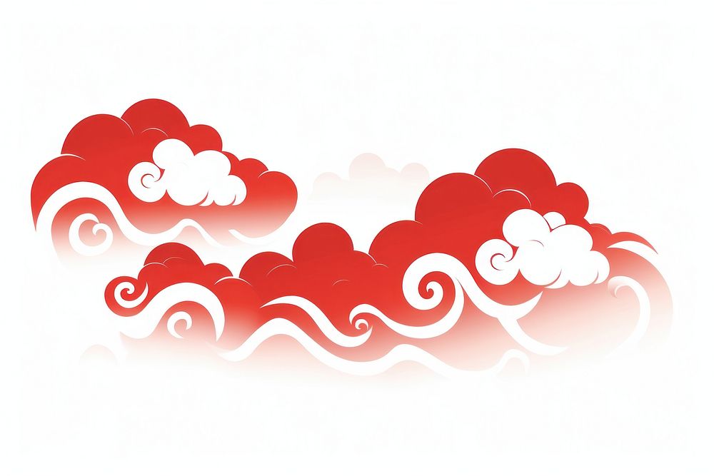 Chinease cloud minimal curve pattern red abstract. AI generated Image by rawpixel.