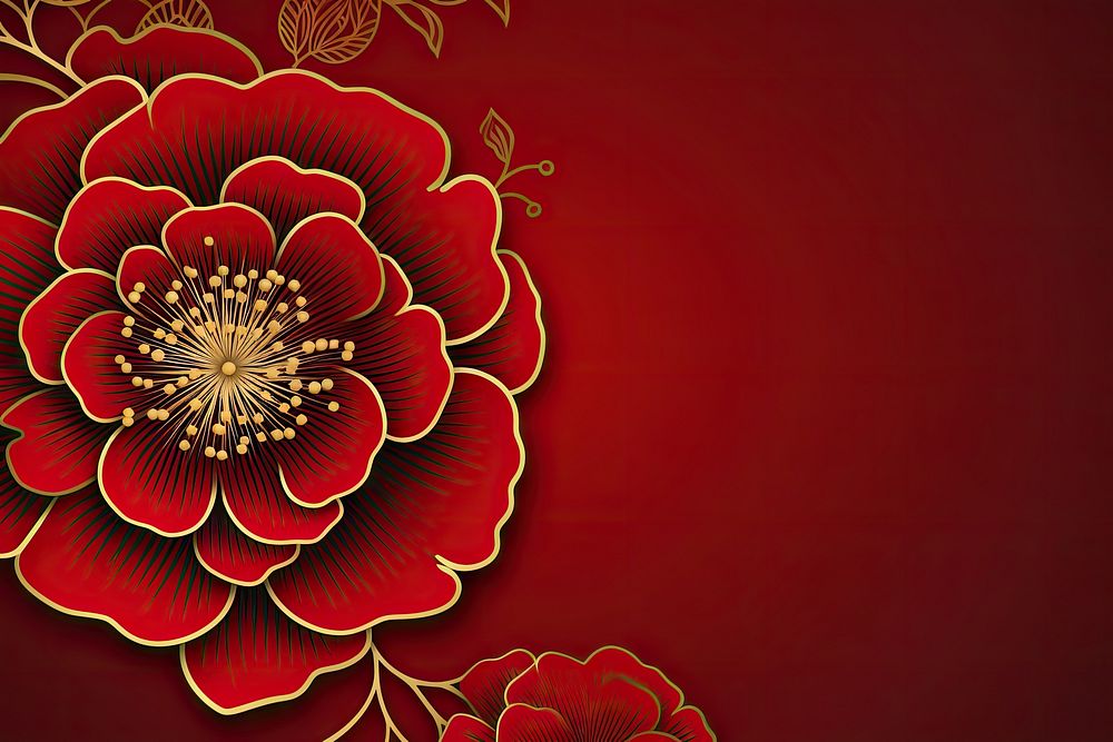 Chinese style pattern flower backgrounds dahlia. AI generated Image by rawpixel.