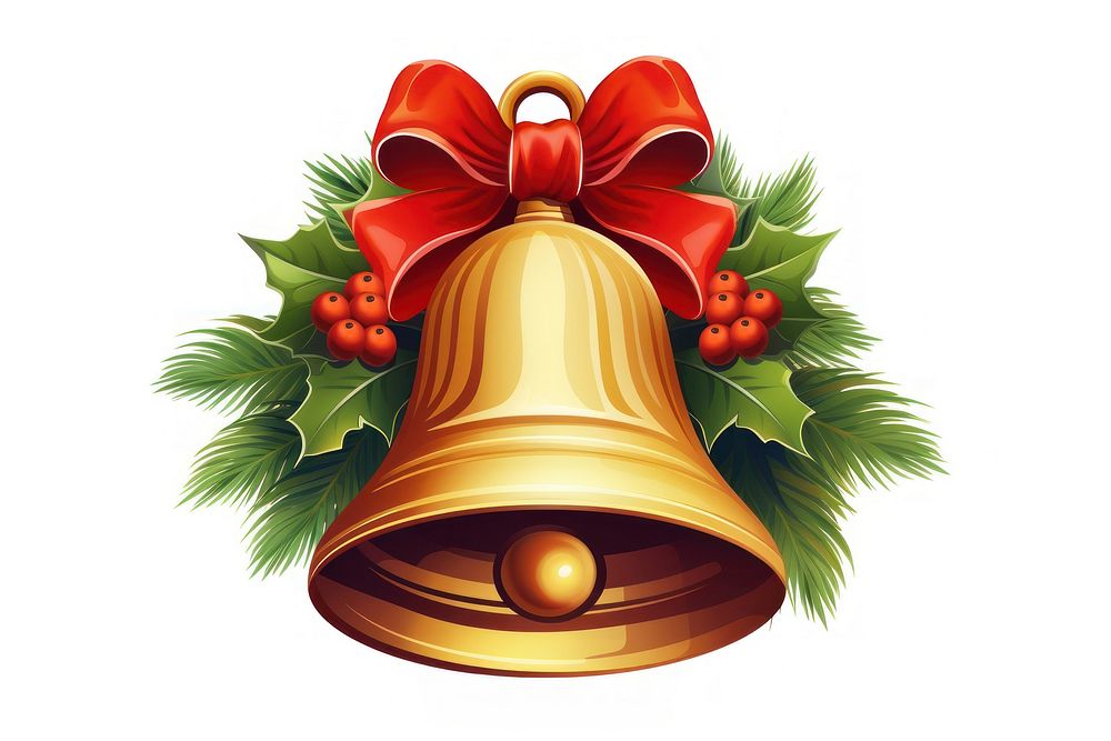 Christmas Bell bell christmas white background. AI generated Image by rawpixel.