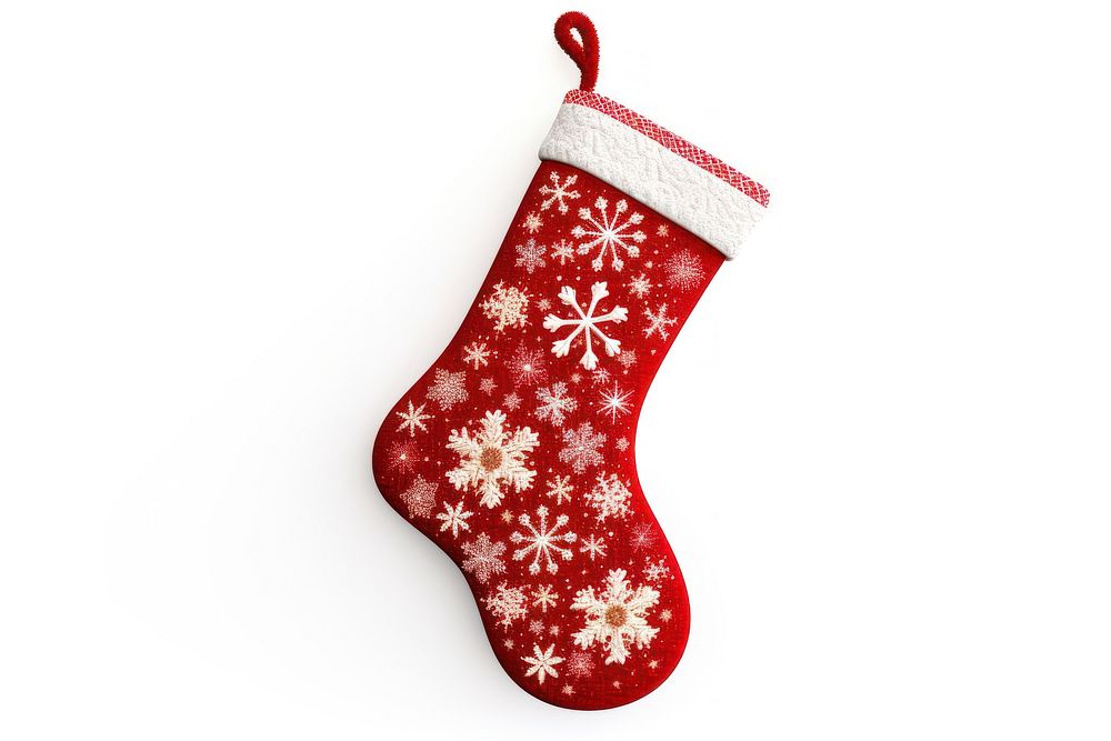 Christmas hang decorative stocking gift white background celebration. AI generated Image by rawpixel.