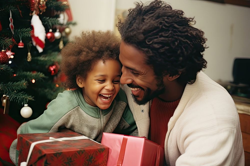 African american family christmas child adult. AI generated Image by rawpixel.