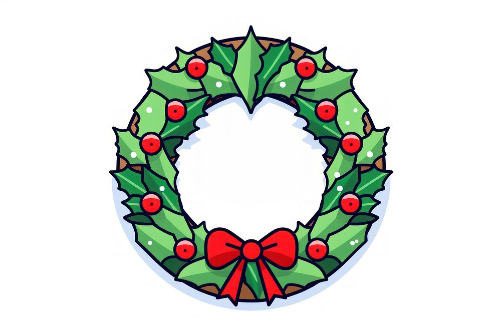 Christmas wreath white background celebration creativity. AI generated Image by rawpixel.