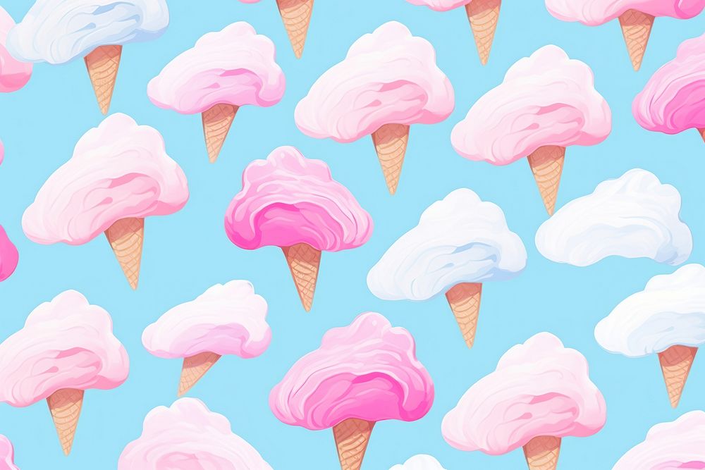 Cotton candy ice cream backgrounds dessert pattern. AI generated Image by rawpixel.
