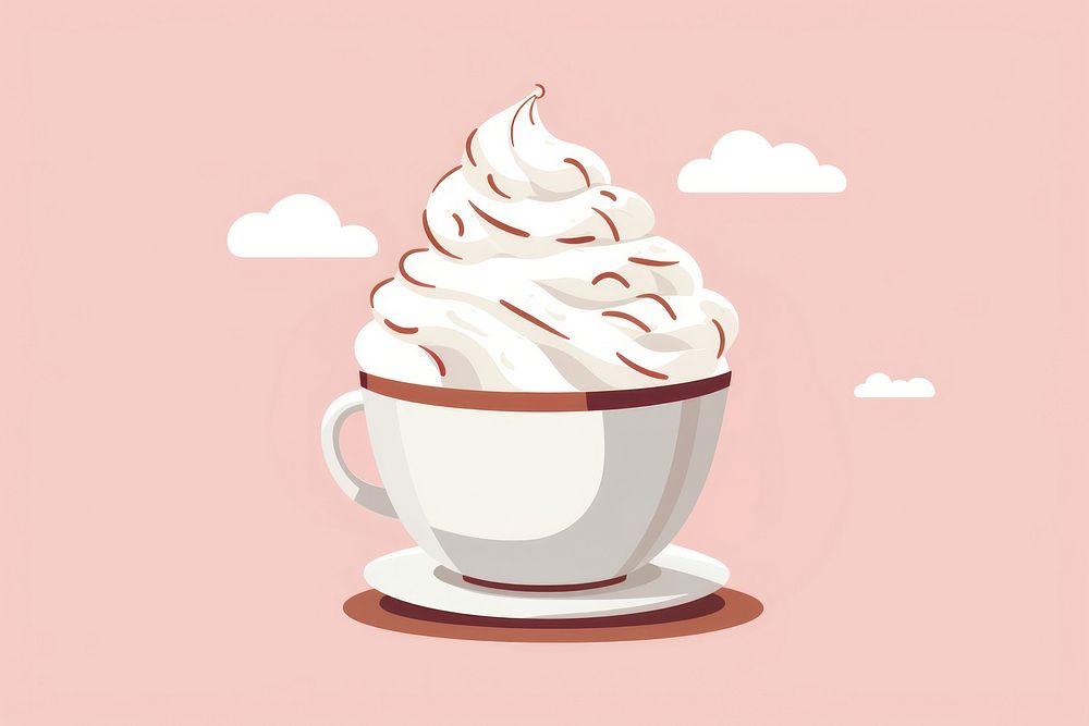 Hot cocoa cream dessert whipped. AI generated Image by rawpixel.