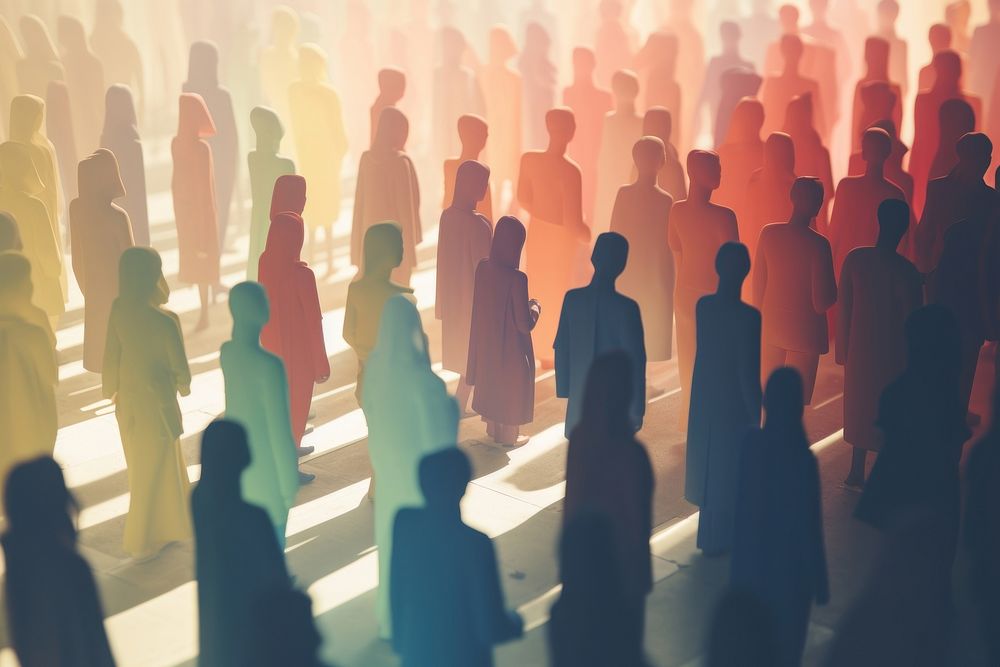 Diverse crowd silhouette adult architecture. AI generated Image by rawpixel.