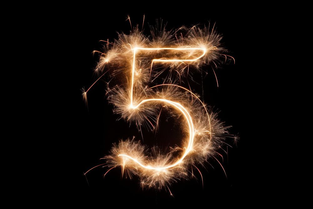 Firework fireworks number night. AI generated Image by rawpixel.