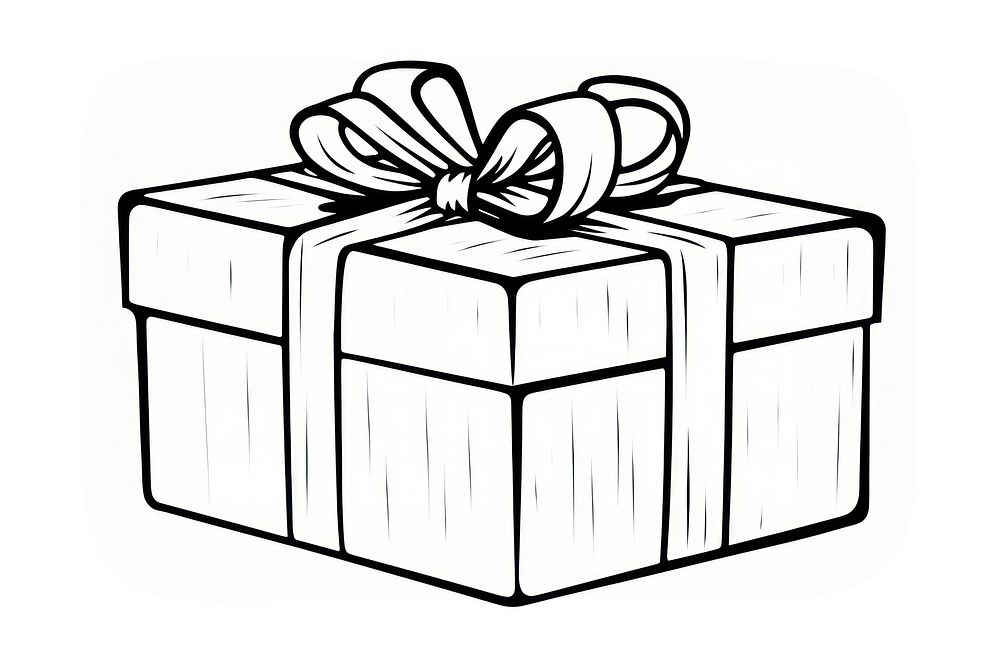 Gift box line celebration monochrome. AI generated Image by rawpixel.