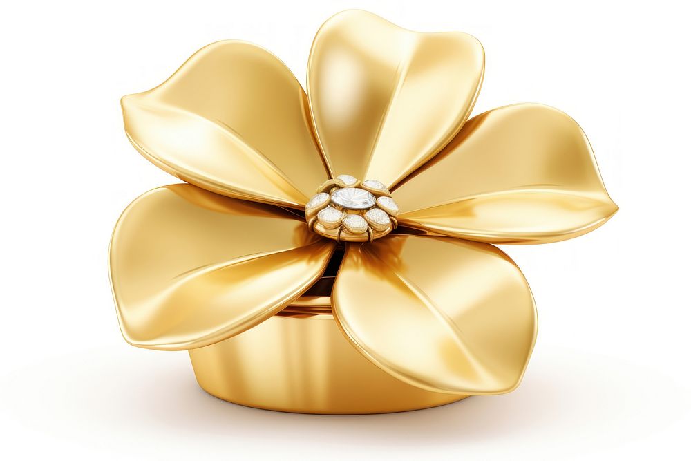 Flower jewelry brooch white. AI generated Image by rawpixel.