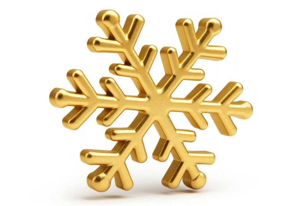 Glittery golden snowflake white celebration accessories. AI generated Image by rawpixel.