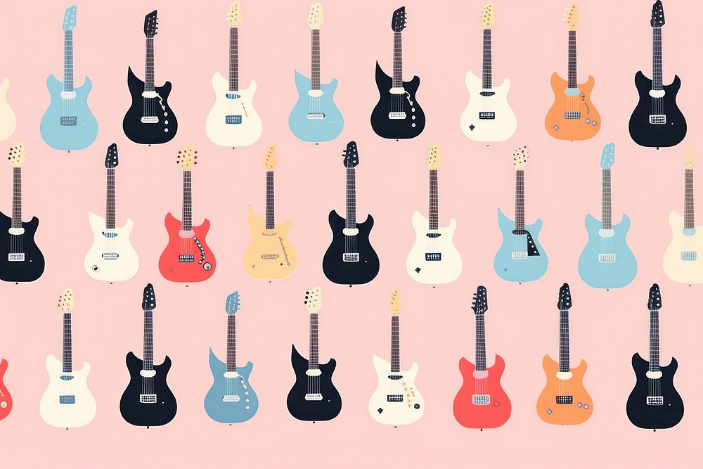 Guitar backgrounds pattern arrangement. AI generated Image by rawpixel.