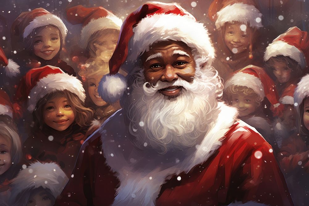 Santa claus christmas adult togetherness. AI generated Image by rawpixel.