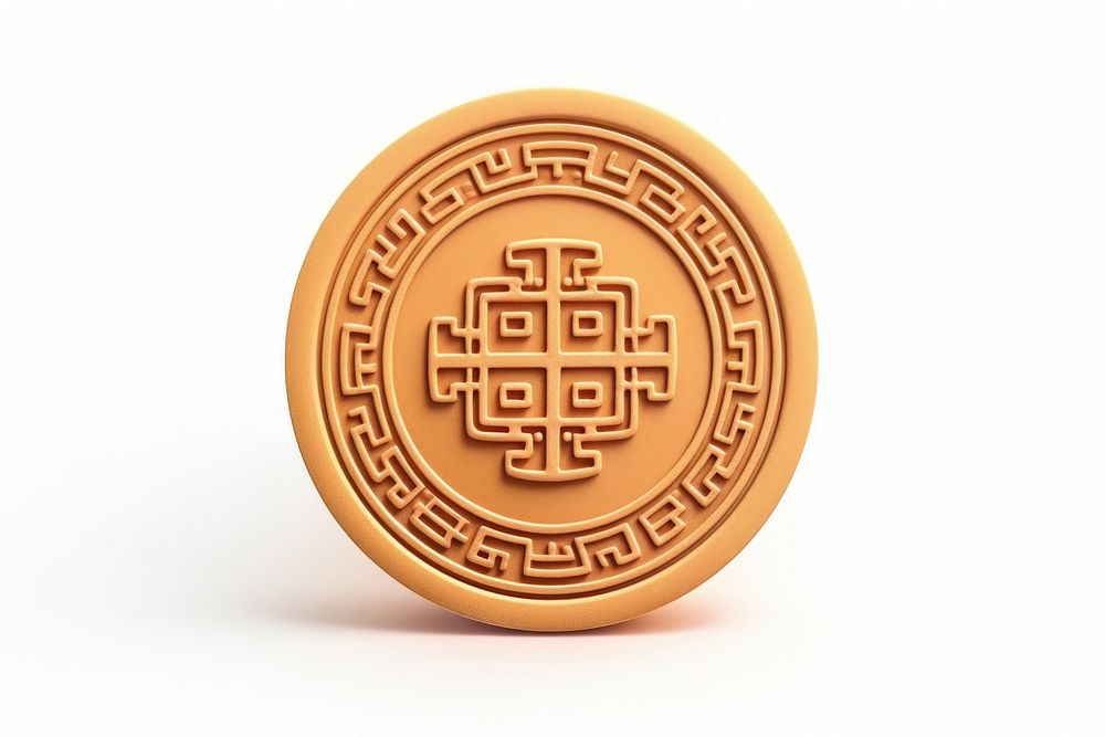 Ancient Feng Shui Coin coin white background accessories. AI generated Image by rawpixel.