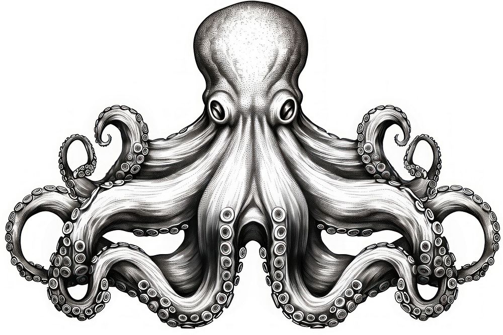 Octopus animal sketch invertebrate. AI generated Image by rawpixel.