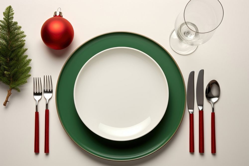Christmas table place setting christmas dinner plate. AI generated Image by rawpixel.