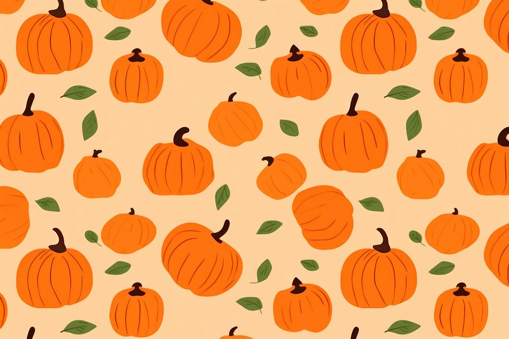 Pumpkin pattern backgrounds vegetable. AI generated Image by rawpixel.