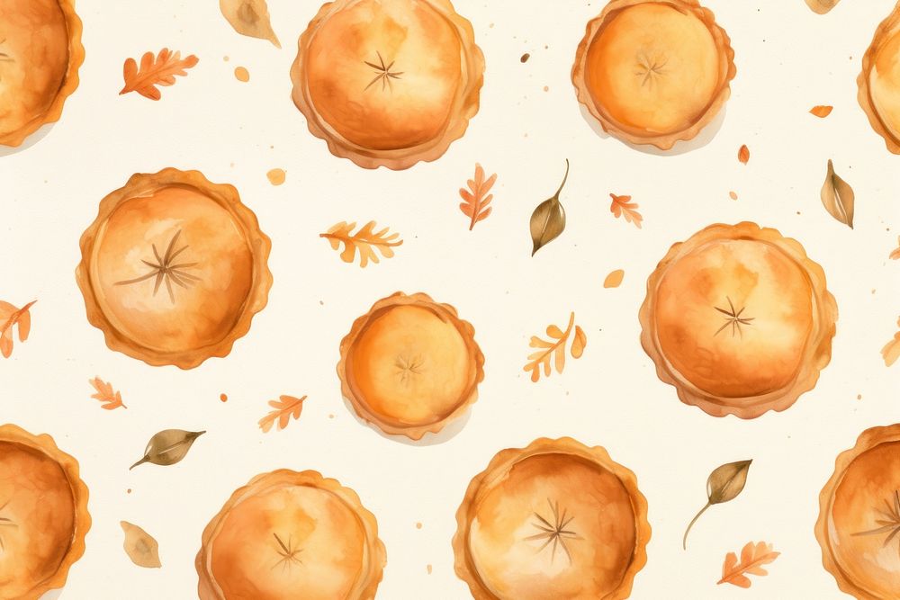 Pumpkin pie backgrounds pattern food. AI generated Image by rawpixel.
