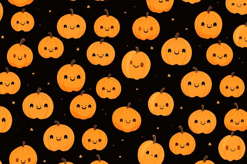 Pumpkin backgrounds pattern anthropomorphic. AI generated Image by rawpixel.