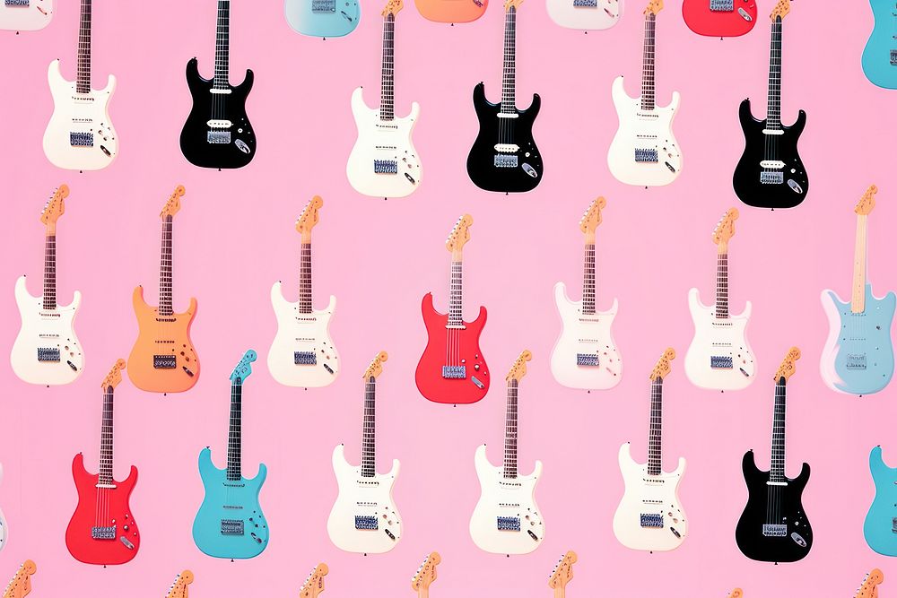 Punk rock guitar backgrounds pattern arrangement. AI generated Image by rawpixel.