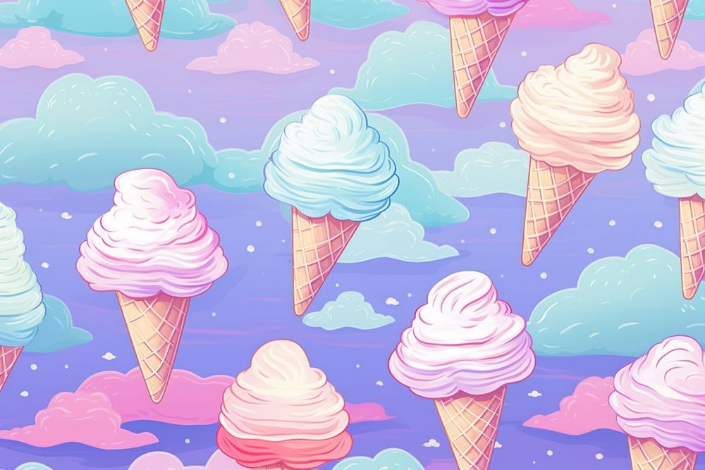 Rainbow ice cream backgrounds dessert pattern. AI generated Image by rawpixel.