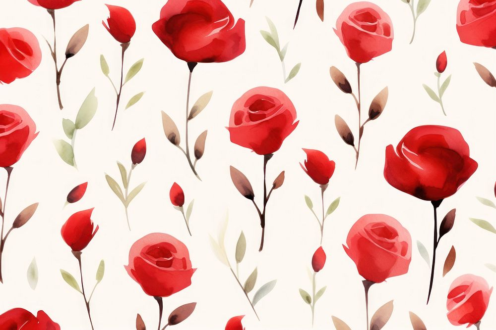 Red rose pattern backgrounds wallpaper. AI generated Image by rawpixel.