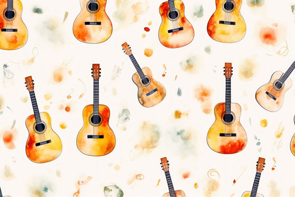 Spanish guitar backgrounds pattern arrangement. AI generated Image by rawpixel.