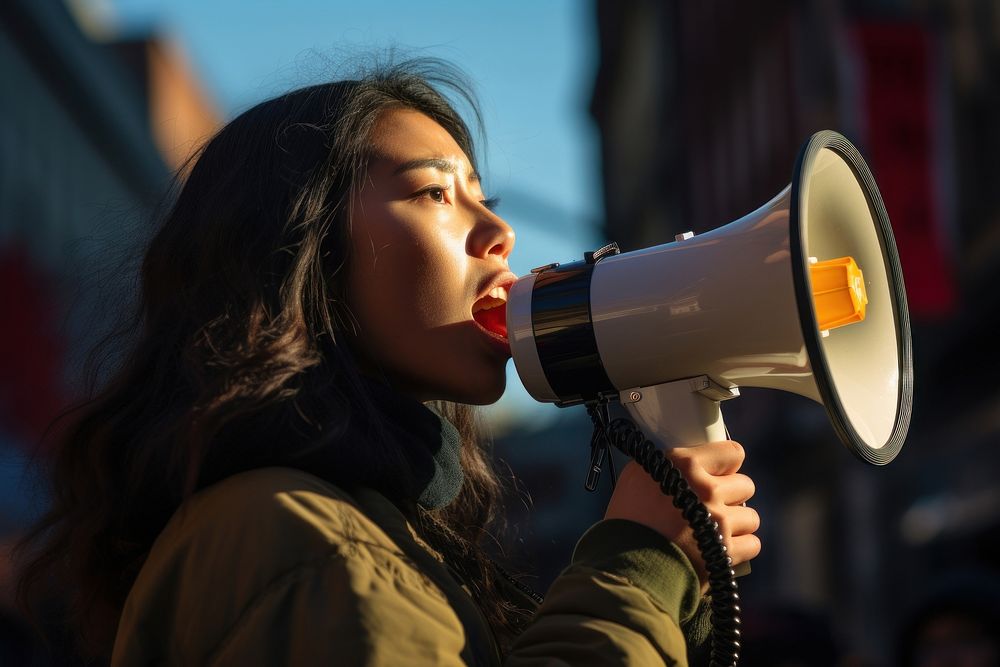 Female protest leader adult architecture performance. 