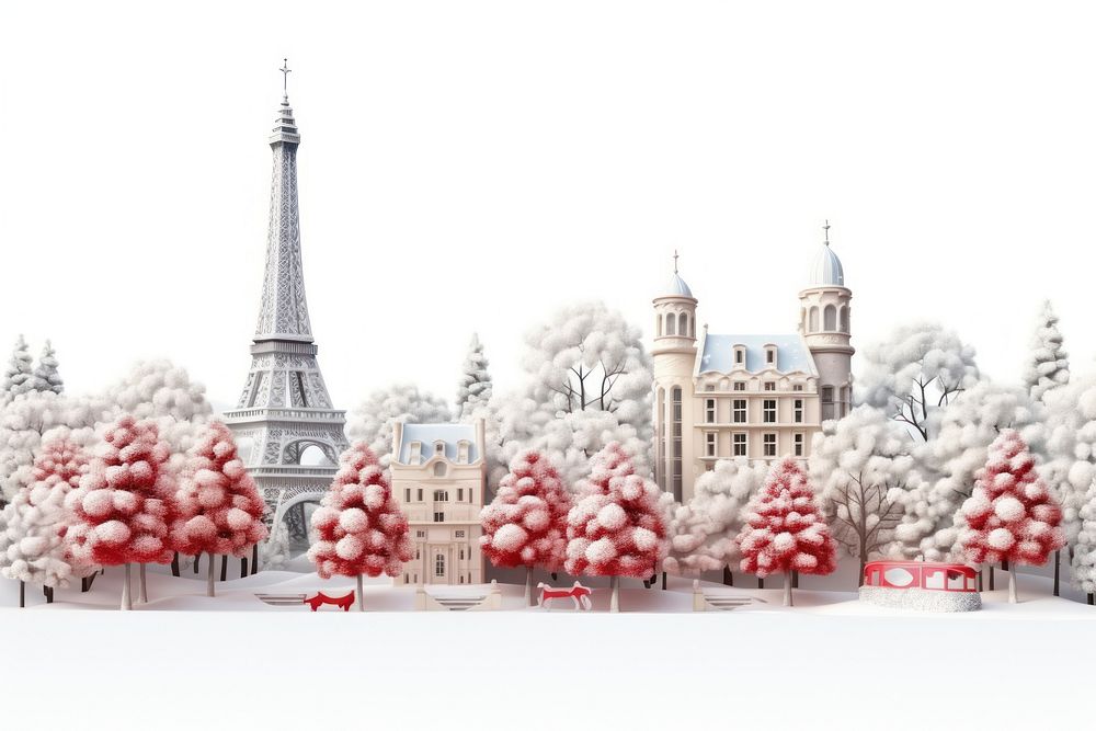 Christmas vintage white architecture celebration. AI generated Image by rawpixel.